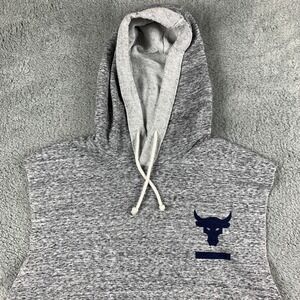 Project Rock Shirt Mens Medium Grey Under Armour Sleeveless Hooded Tank Gym